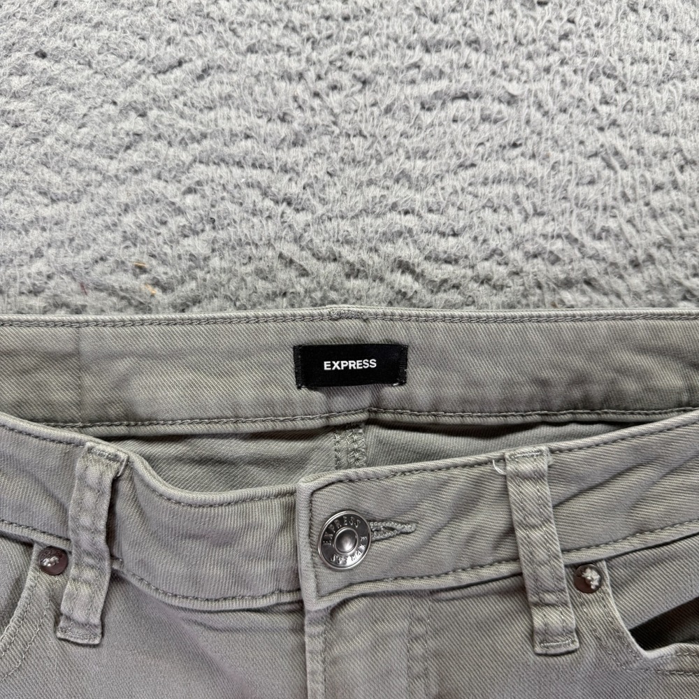 Express Jeans Mens 31x32 Gray Cotton Denim Straight Slim Travel Workwear Stretch - Picture 3 of 11